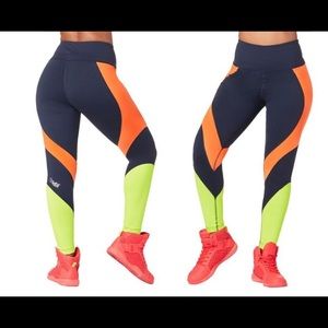 Zumba Pop Panel Ankle Leggings Midnight